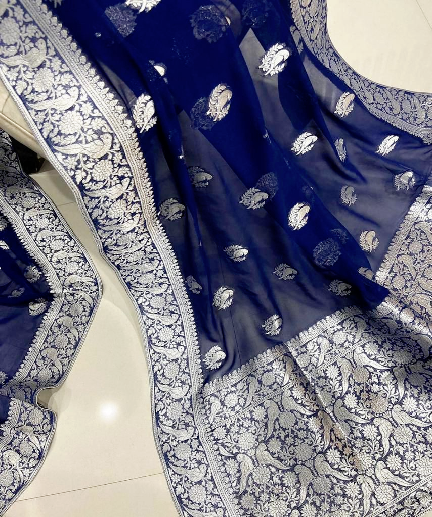 Beautiful Crepe Georgette Silk saree
