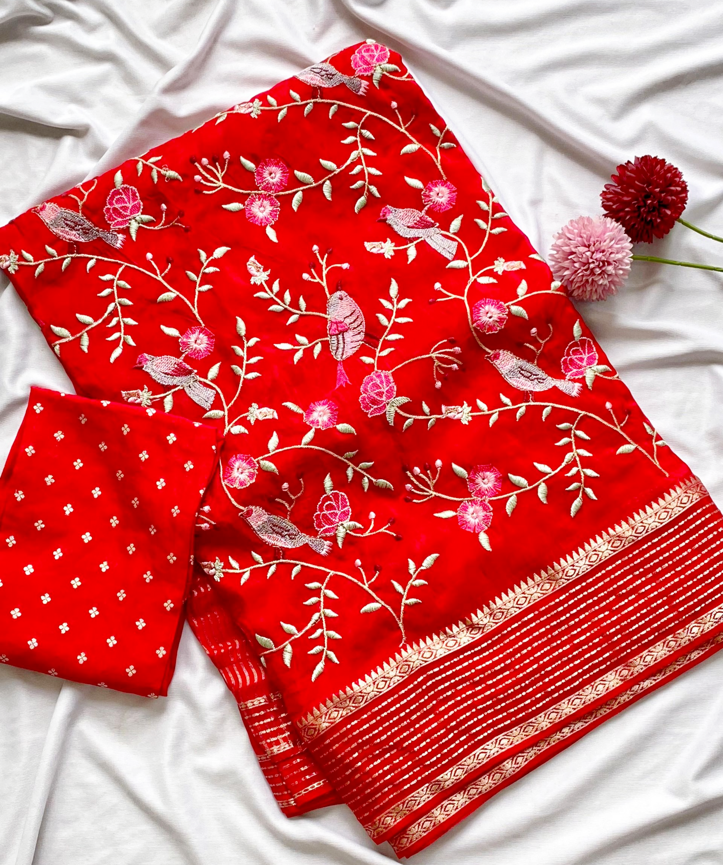 Preium Silk saree with Thread embroidery