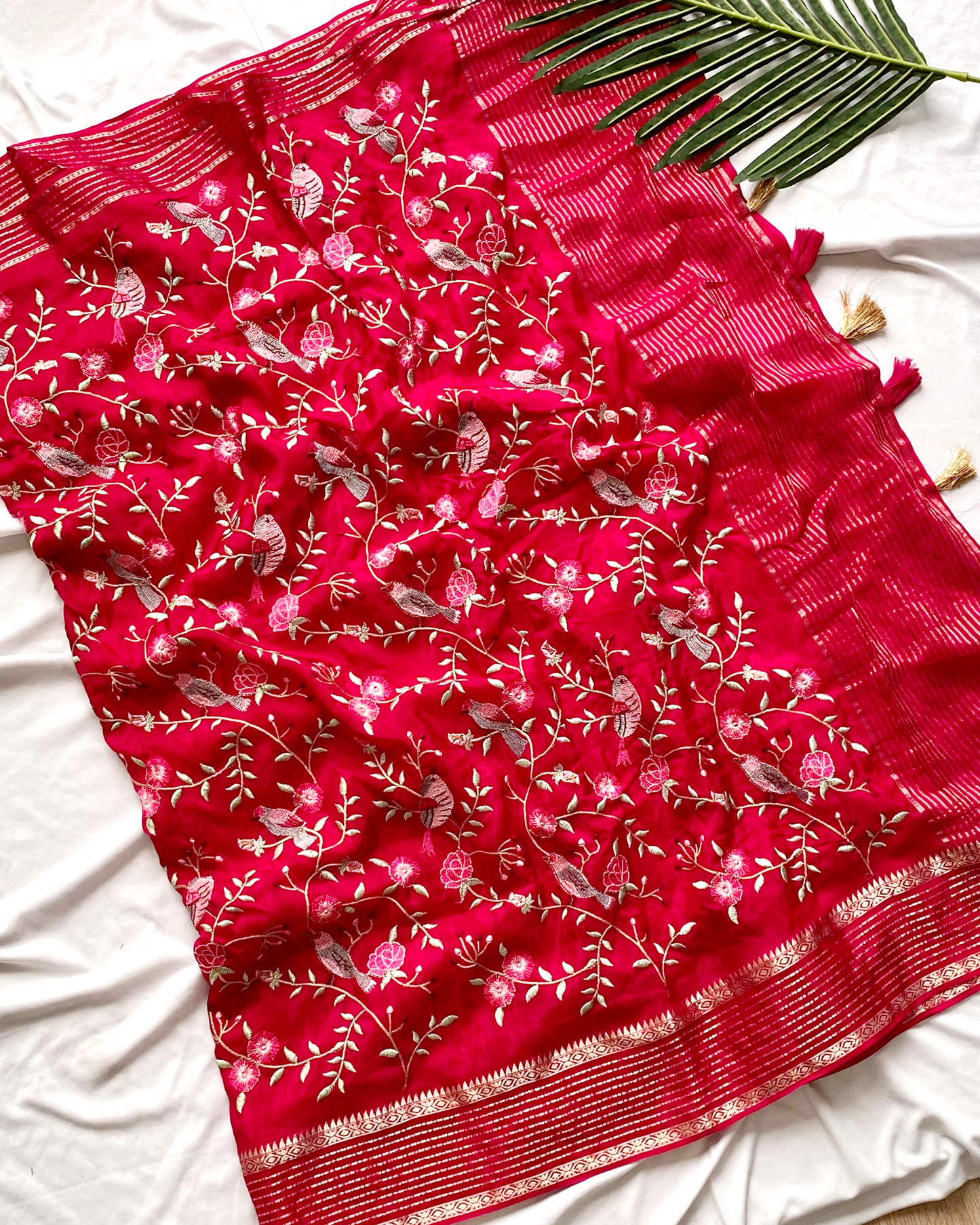 Premium silk saree with Thread embroidery
