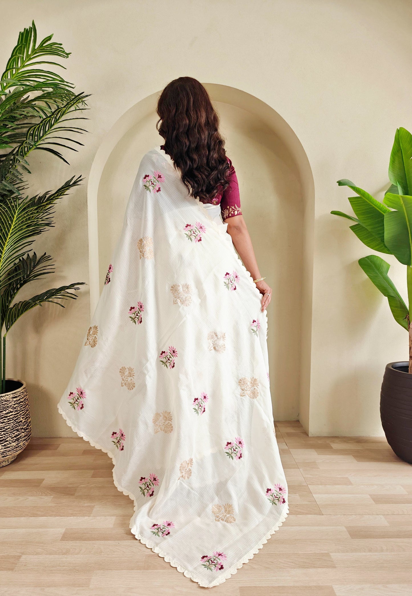 Kota Doriya Embroidered saree