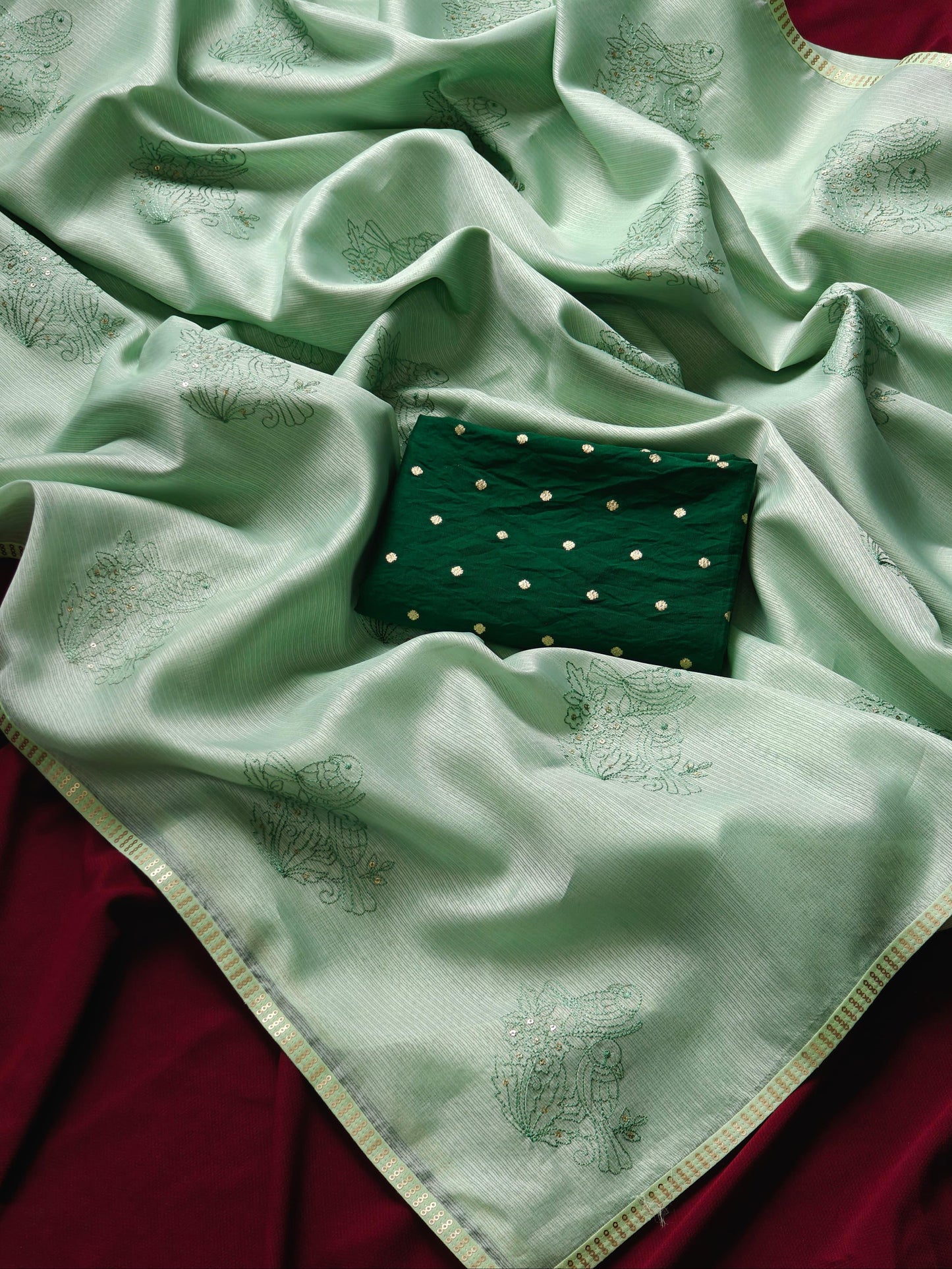 Kota doriya saree with embroidery