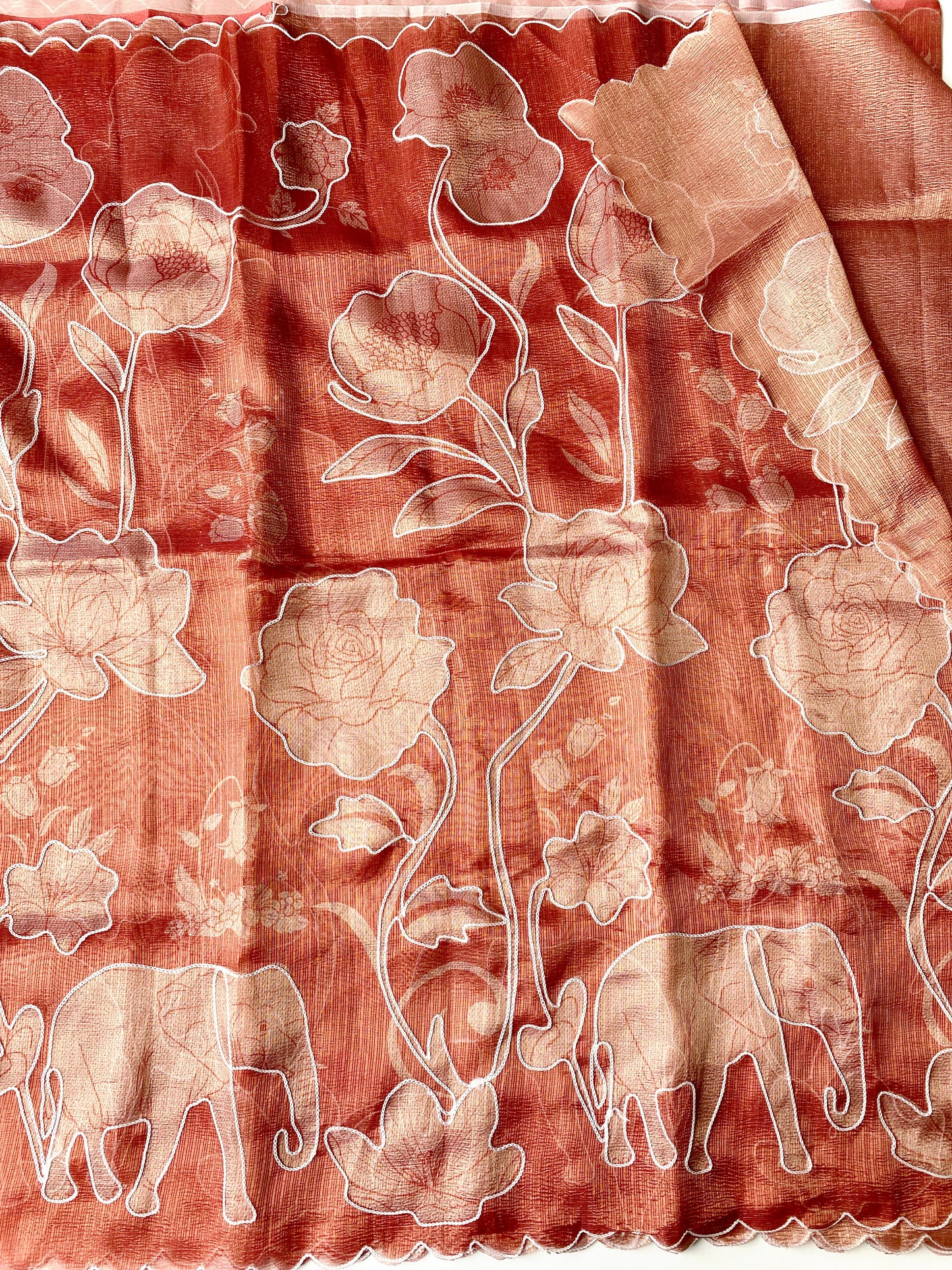 Beautiful kota saree with embroidery