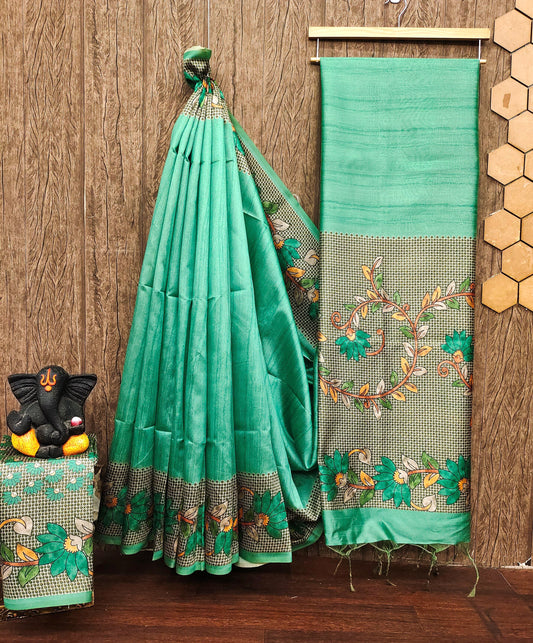 Beautiful semisilk saree with embroidery