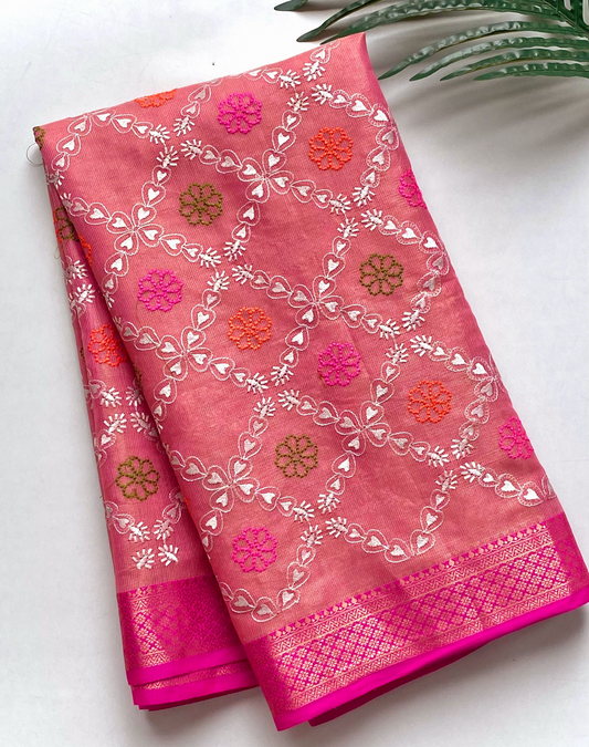 Beautiful Kota silk saree with Embroidery