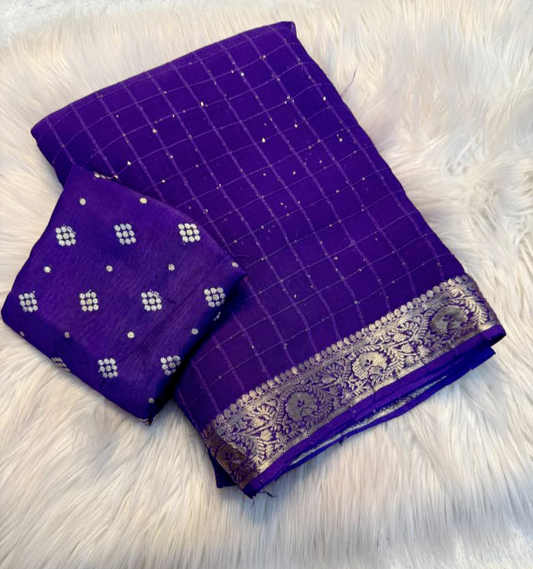 Beautiful viscose Georgette saree with sequence work