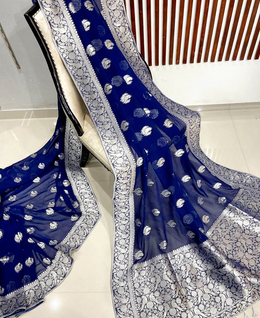 Beautiful Crepe Georgette Silk saree