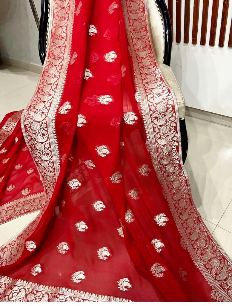 Beautiful Crepe Georgette silk saree