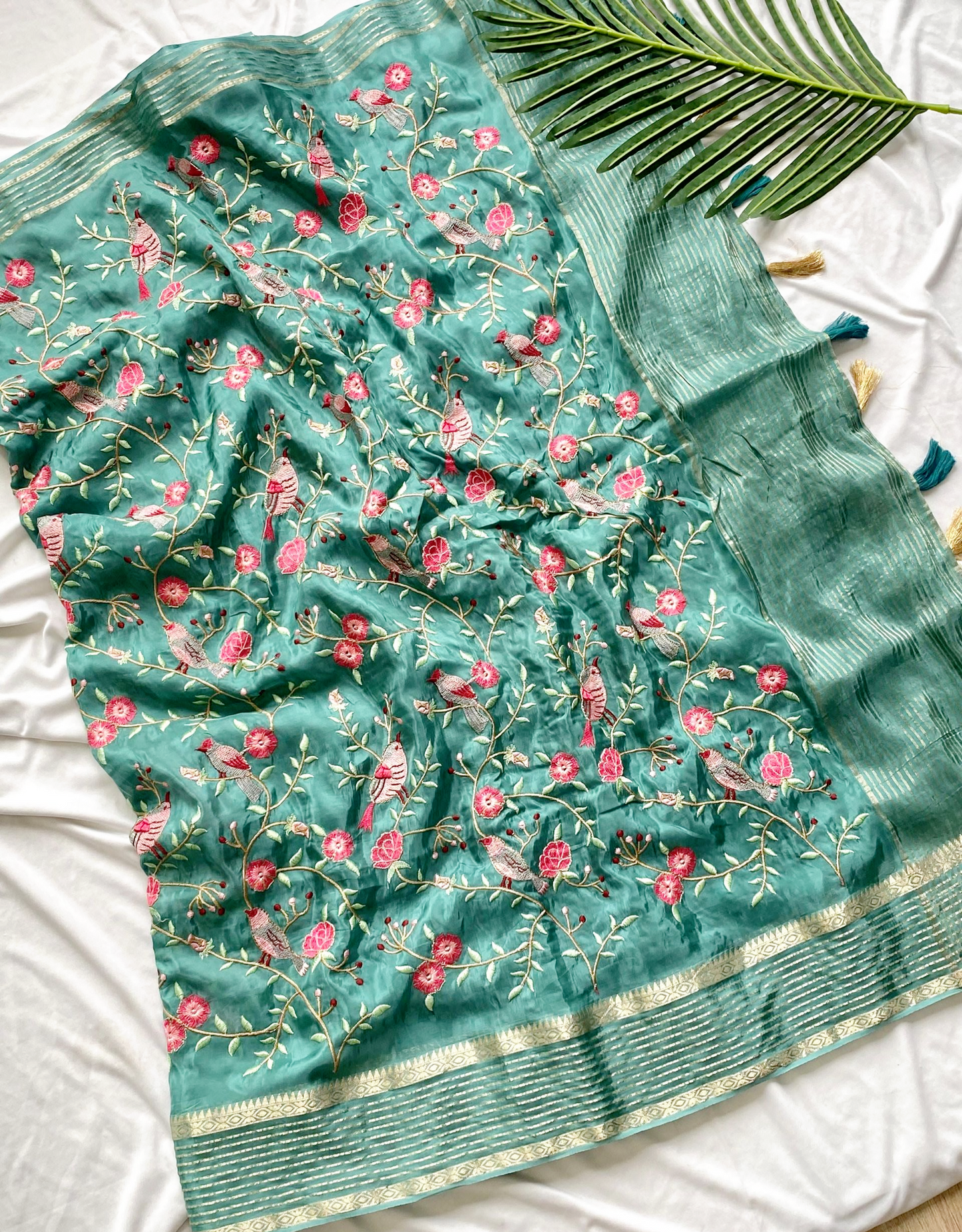 Premium silk saree with Thread embroidery