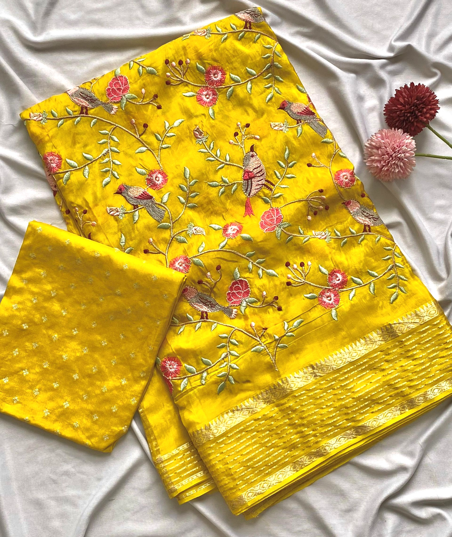 Premium Silk saree with embroidery work
