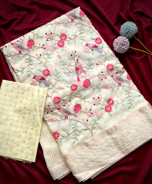 Premium Silk saree with Thread embroidery
