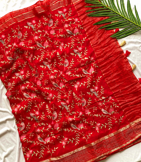Preium Silk saree with Thread embroidery