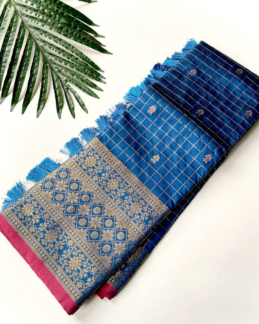 Handloom saree with meenakari work