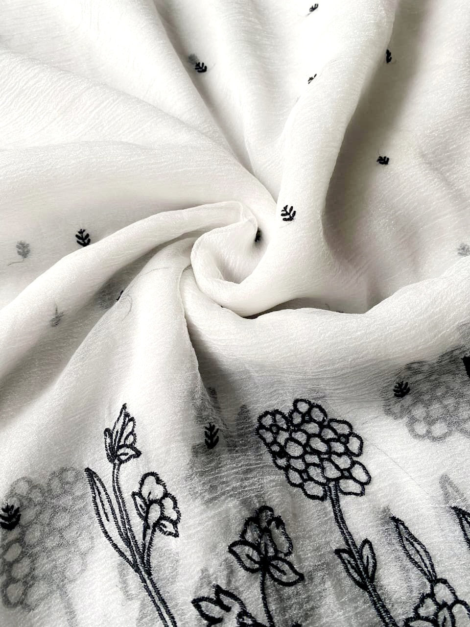 Premium crush silk saree with embroidery