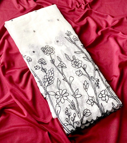 Premium crush silk saree with embroidery