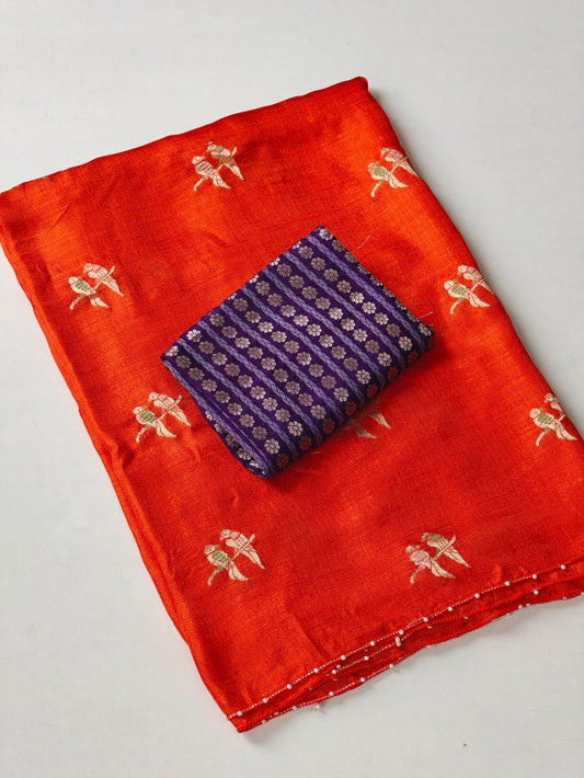 Viscose Jute crush silk saree