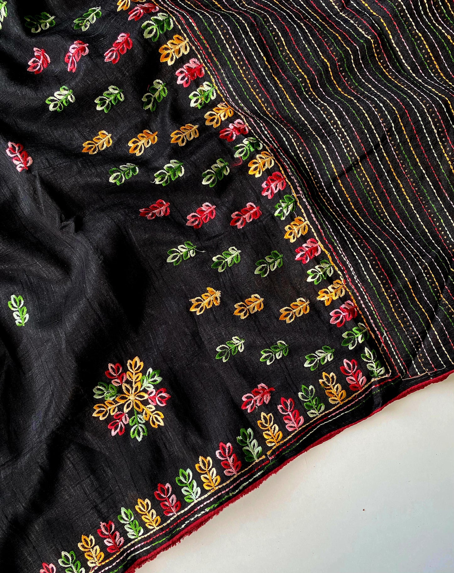 Pure Jute silk saree with embroidery