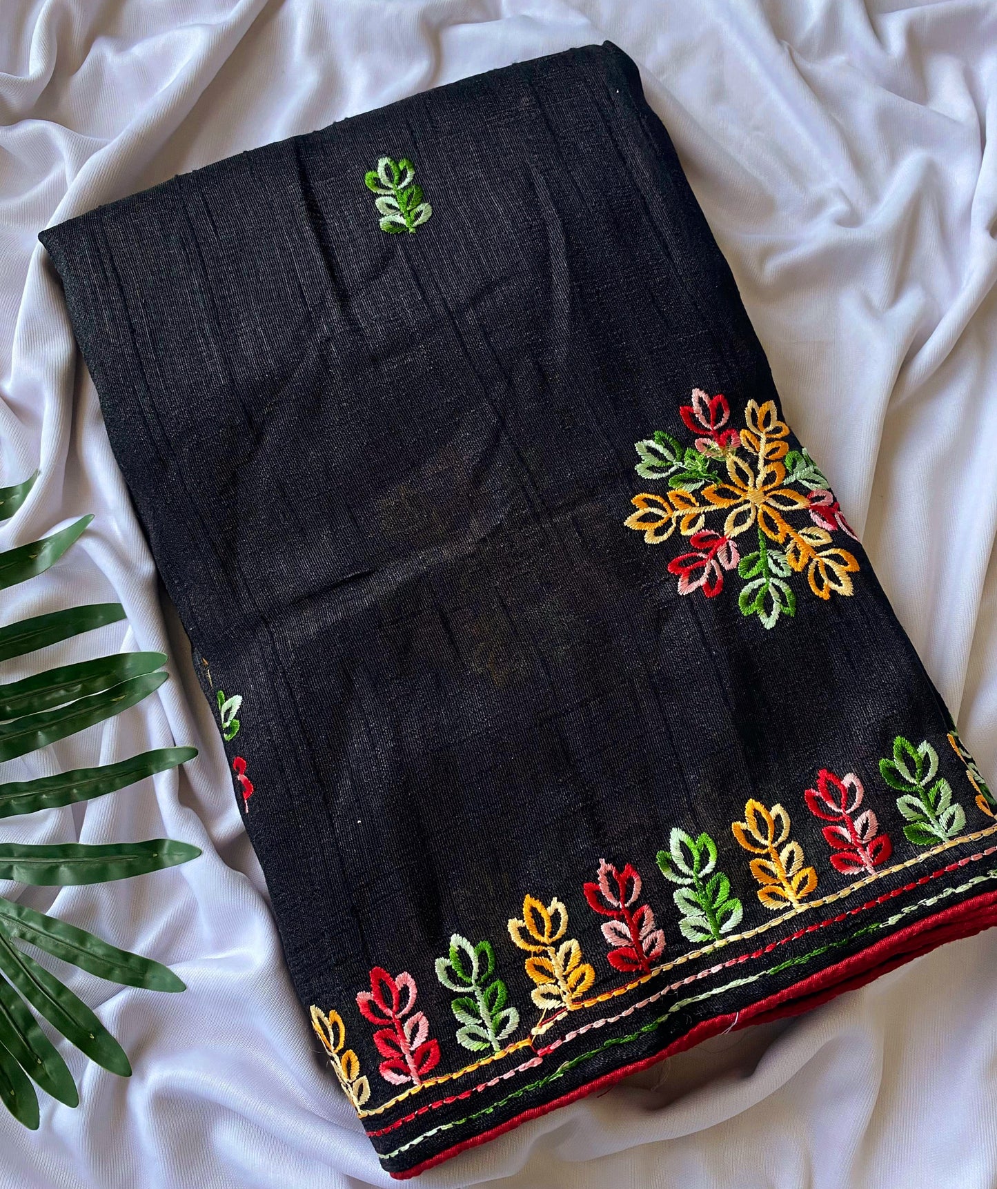 Pure Jute silk saree with embroidery