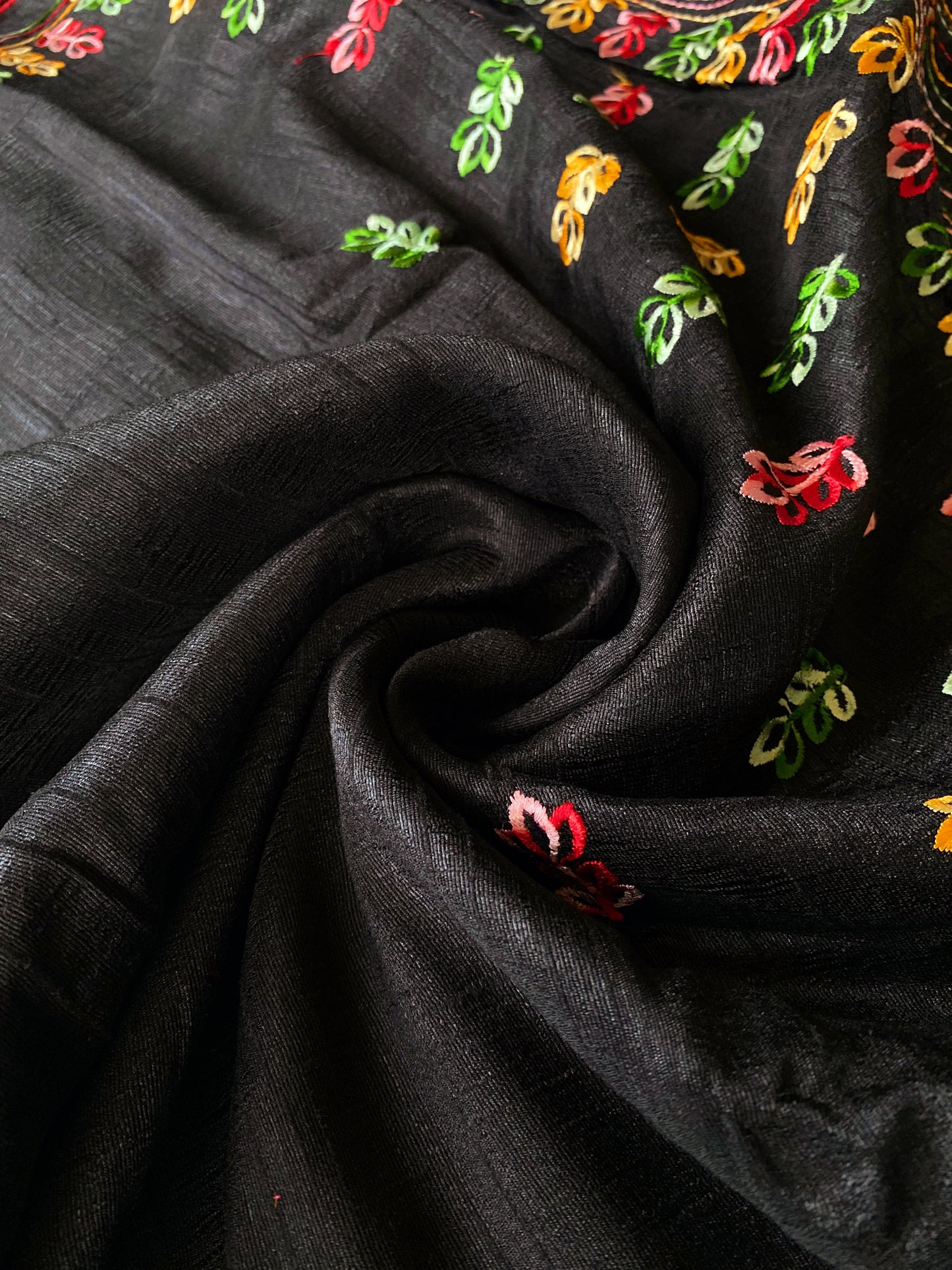 Pure Jute silk saree with embroidery