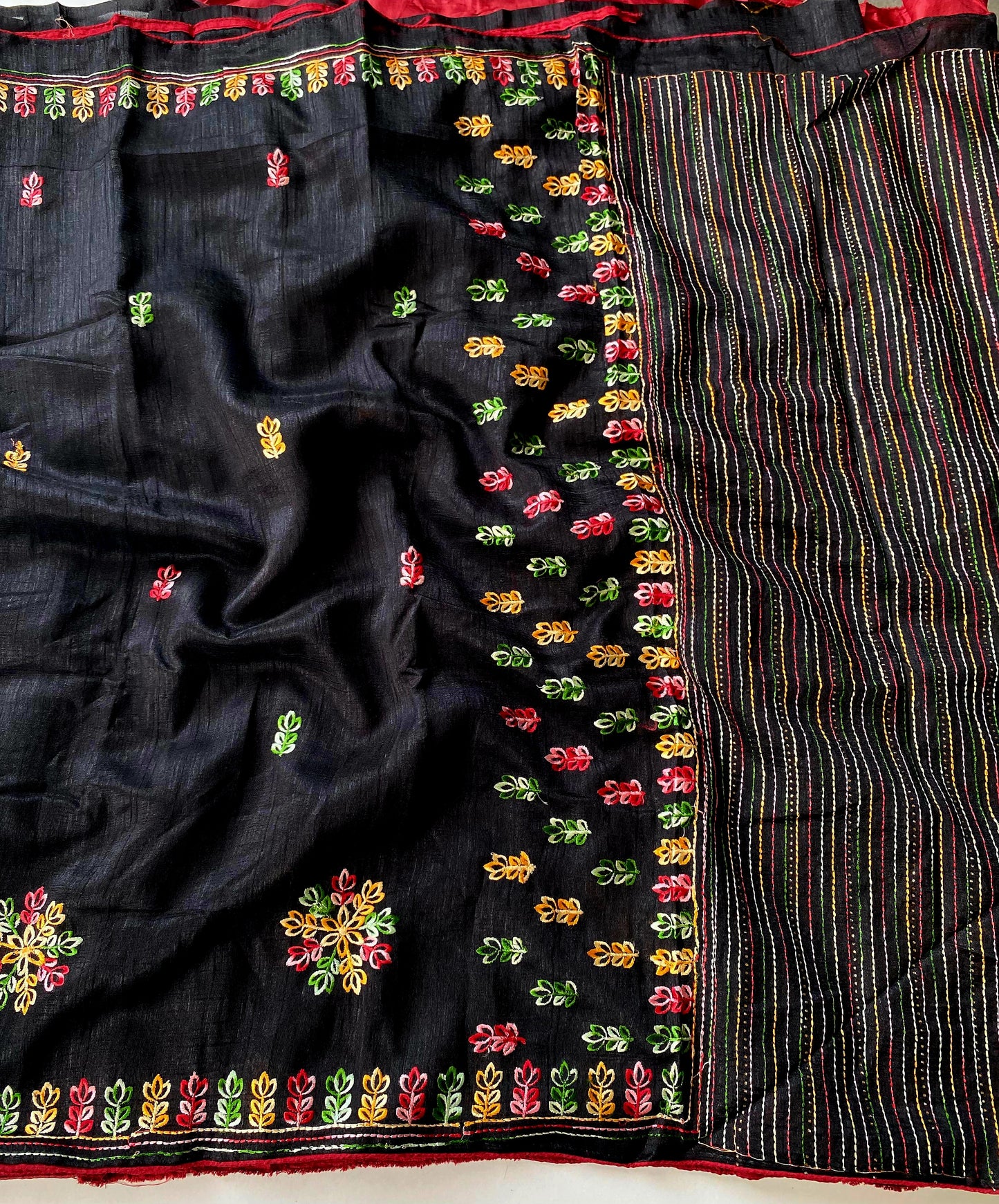 Pure Jute silk saree with embroidery