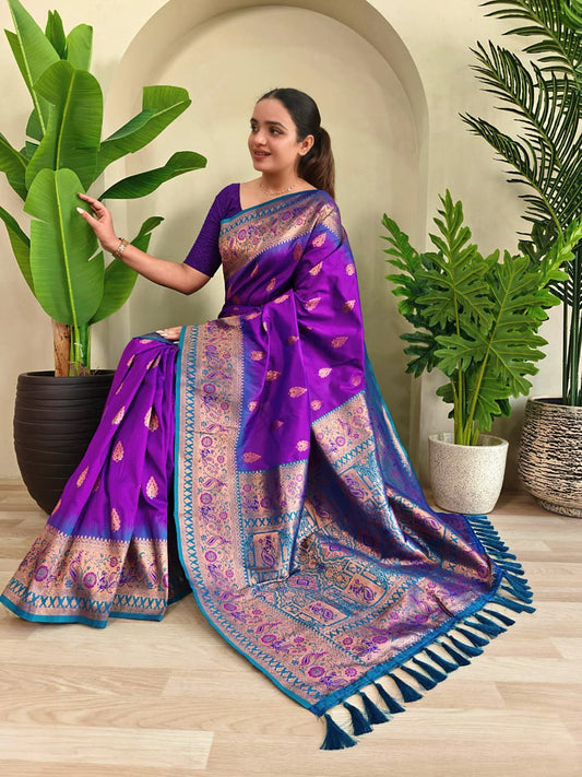 Paithani silk saree with meenakari work