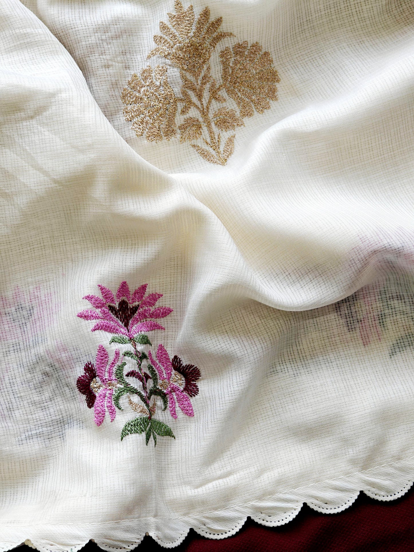 Kota Doriya Embroidered saree