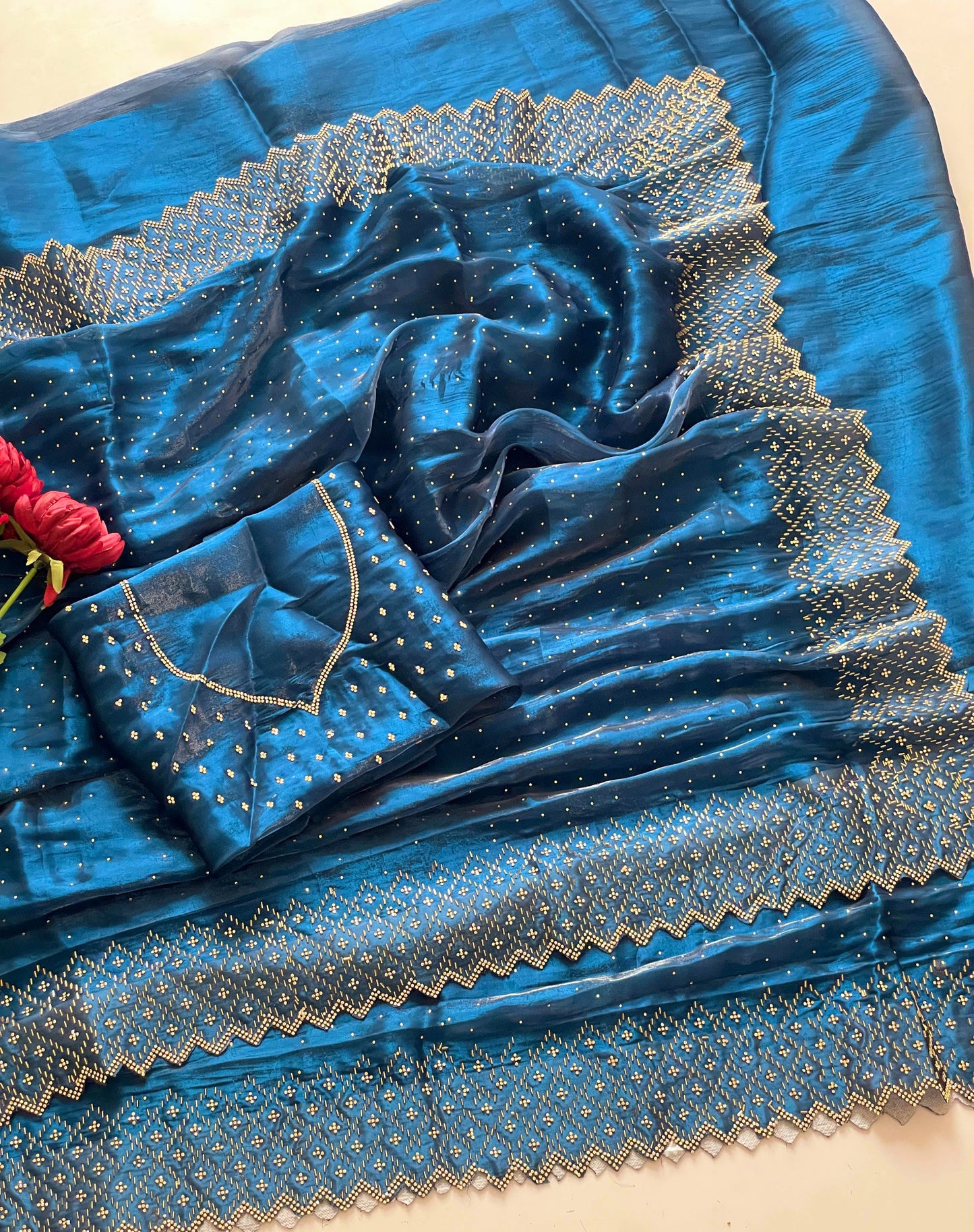 Very beautiful silk saree with blouse material
