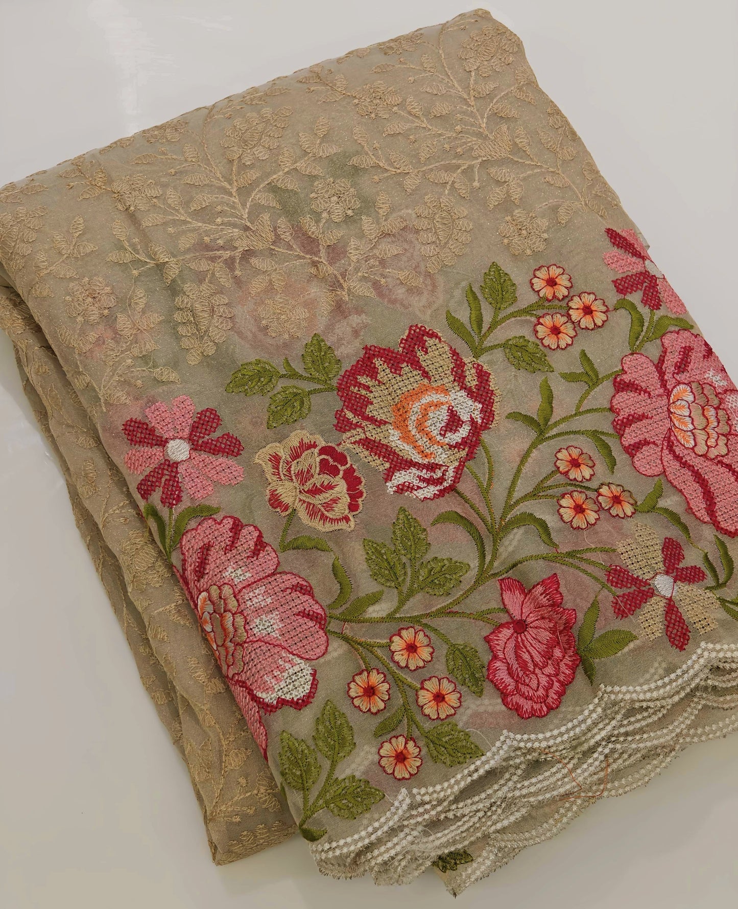 Premium Tissue silk saree with embroidery
