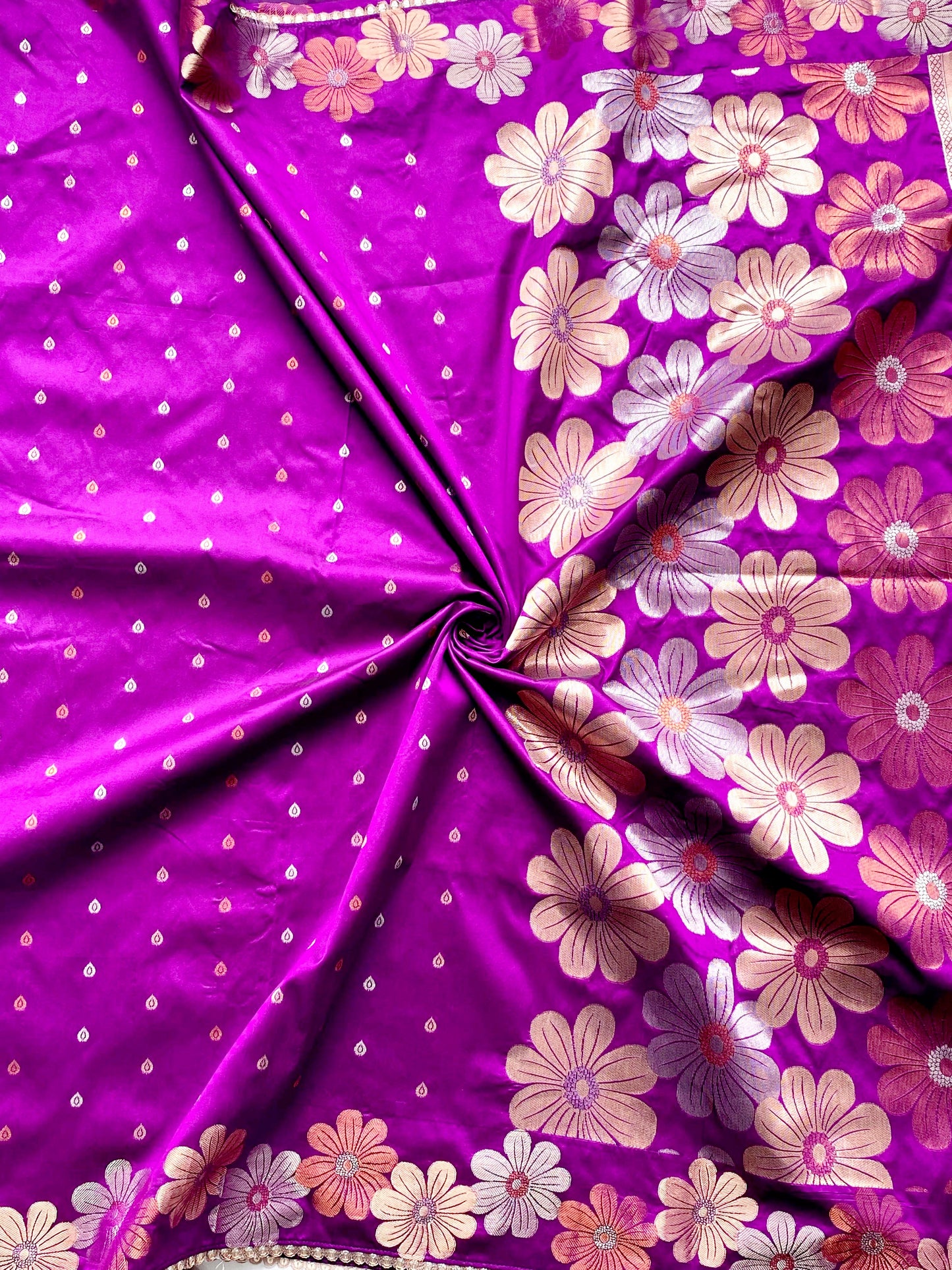 Pure soft silk saree with copper weaving