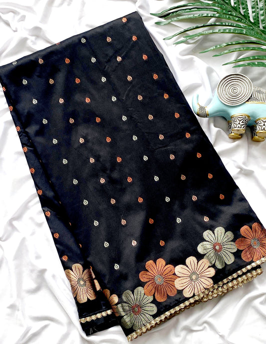 Pure soft silk saree with copper weaving