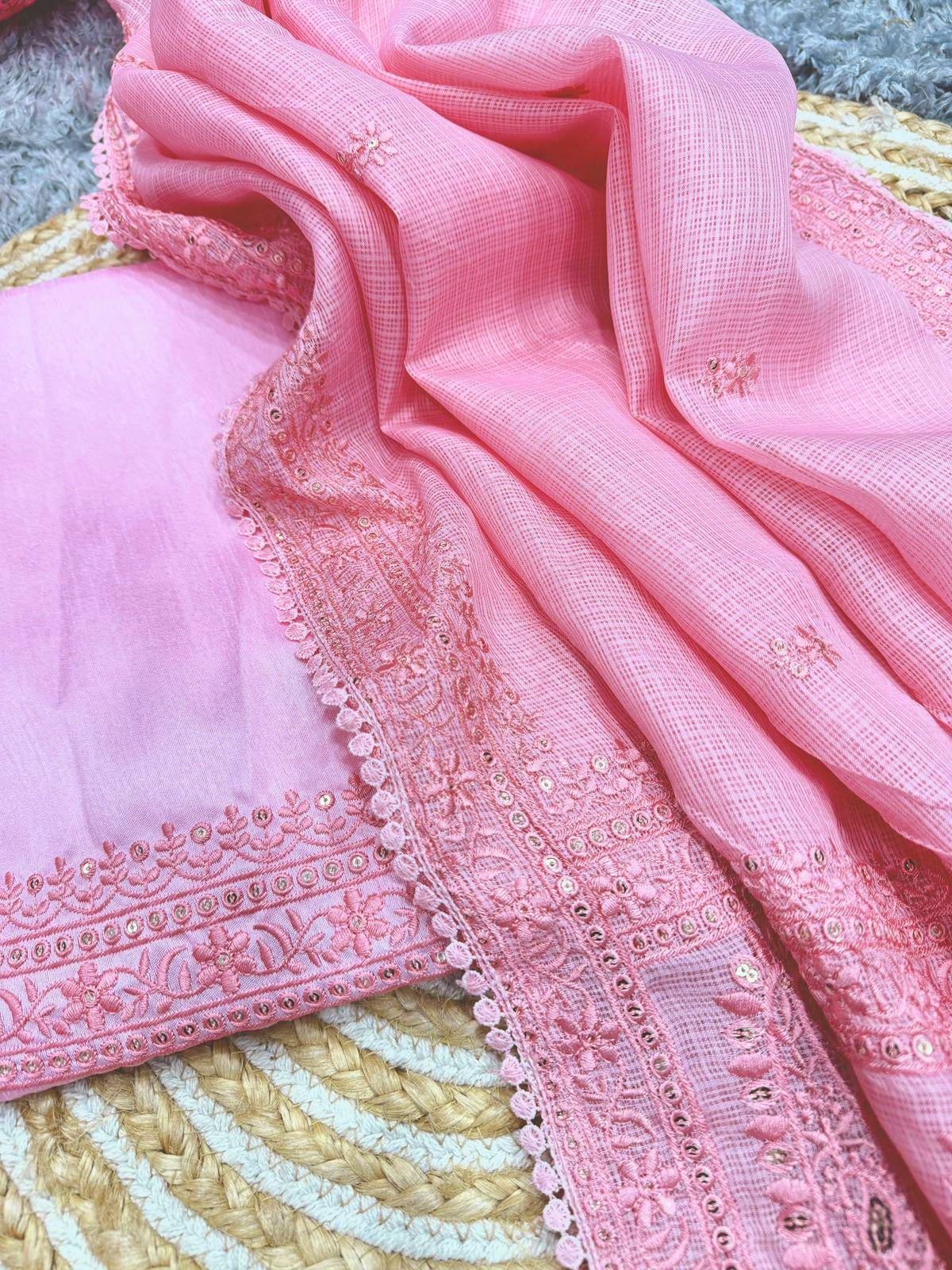 Kota saree with sequence and Thread embroidery