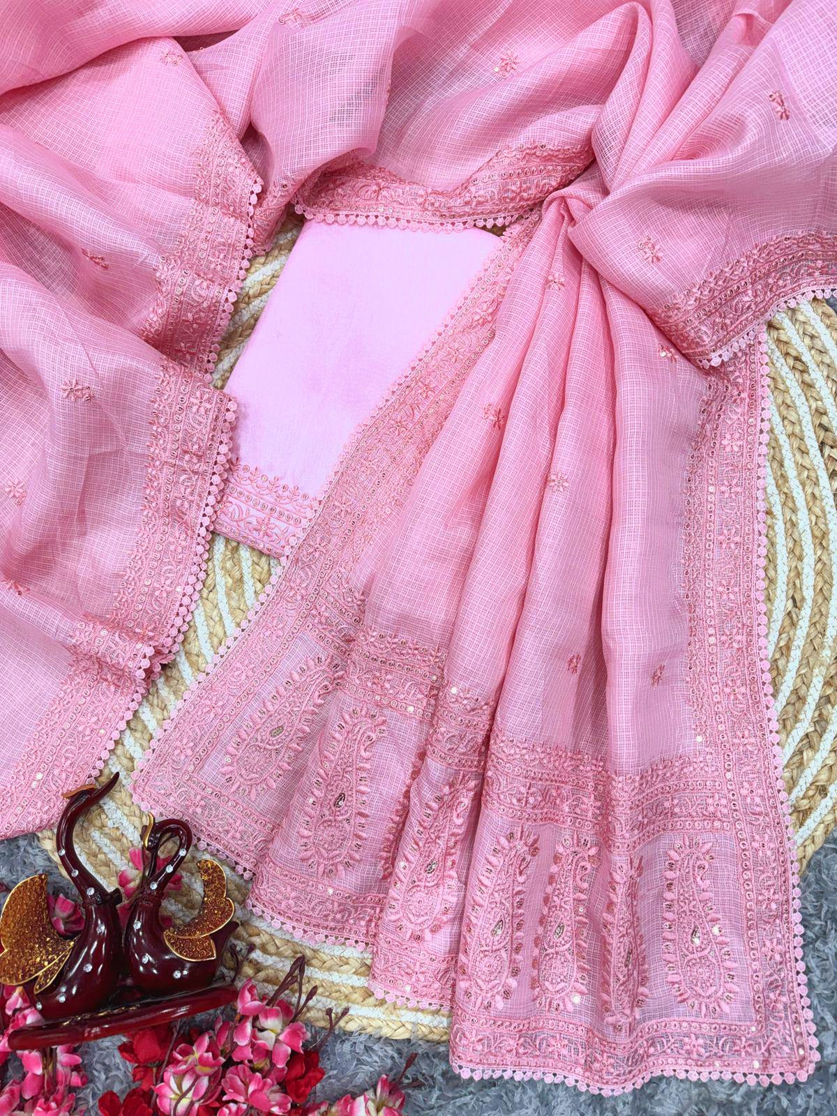 Kota saree with sequence and Thread embroidery