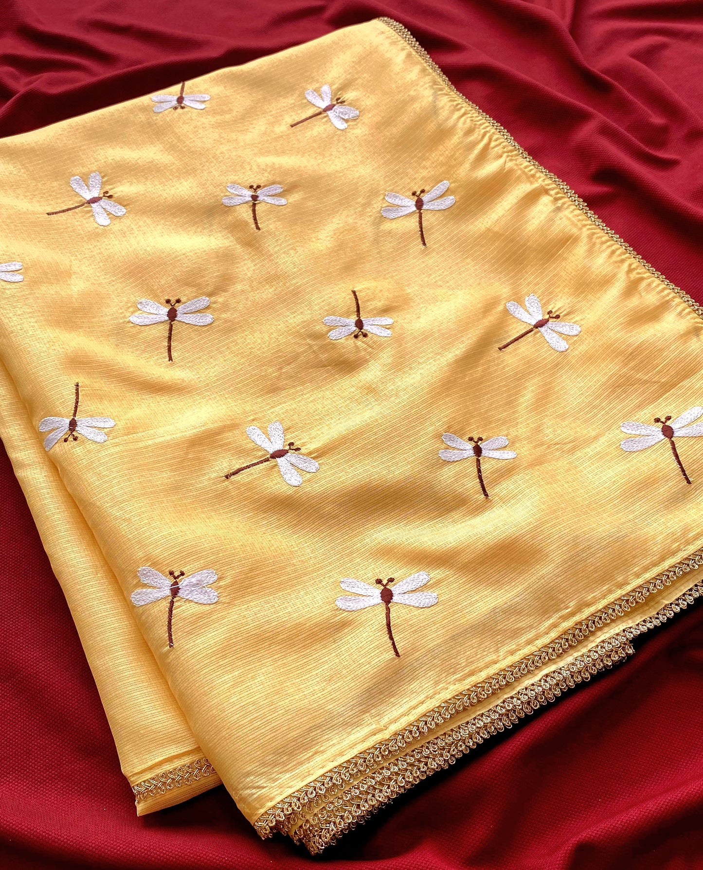 Kota saree with butterfly embroidery