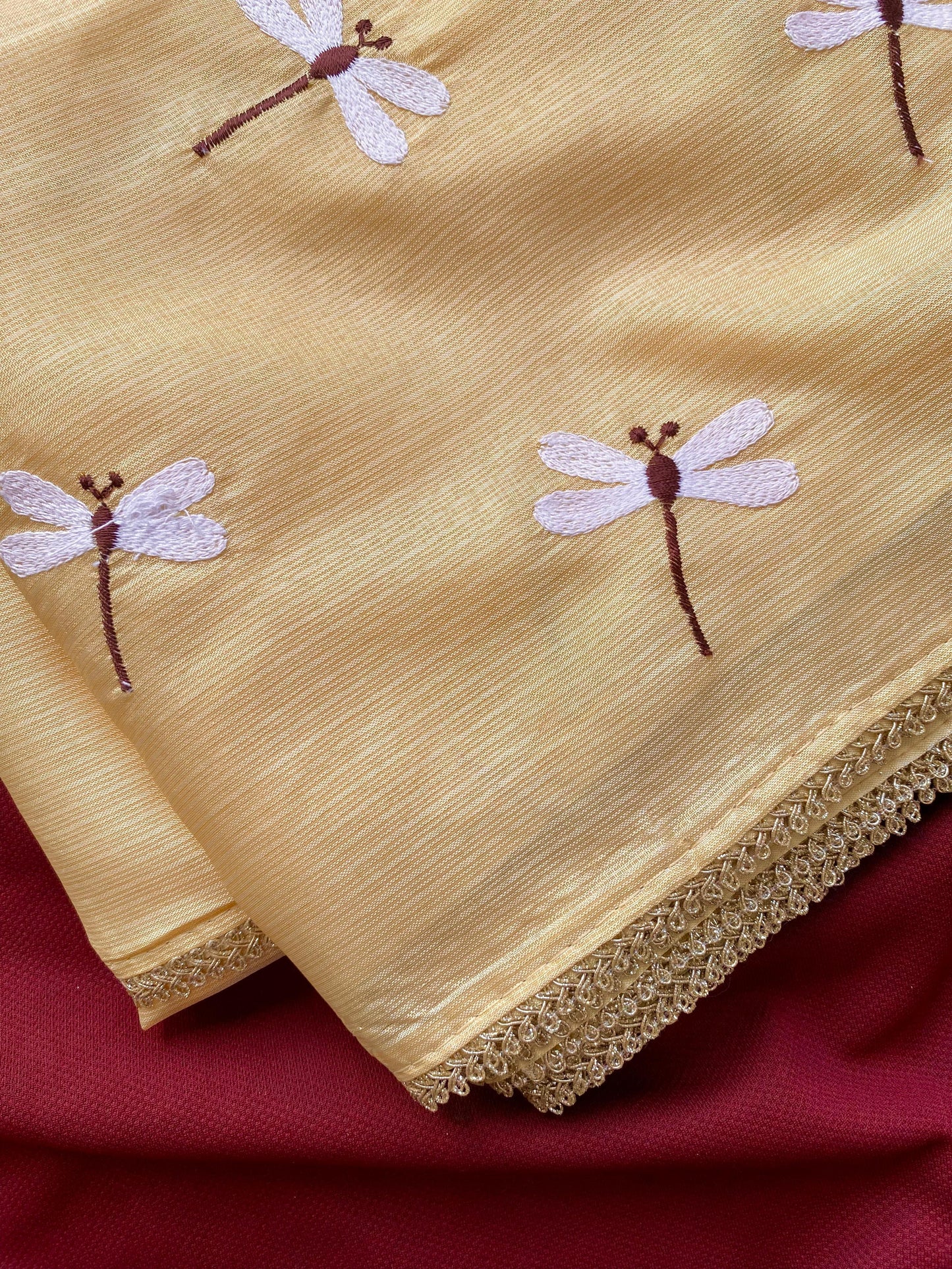 Kota saree with butterfly embroidery