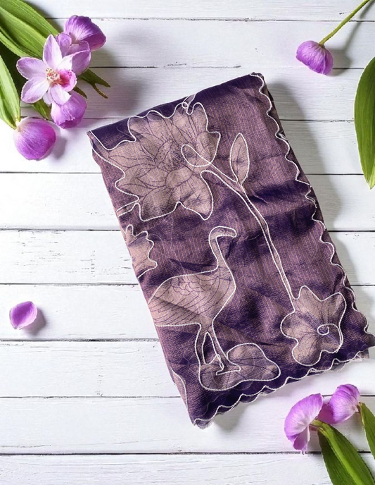 Beautiful kota saree with embroidery