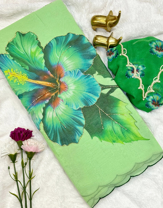 Chiffon Digital printed saree