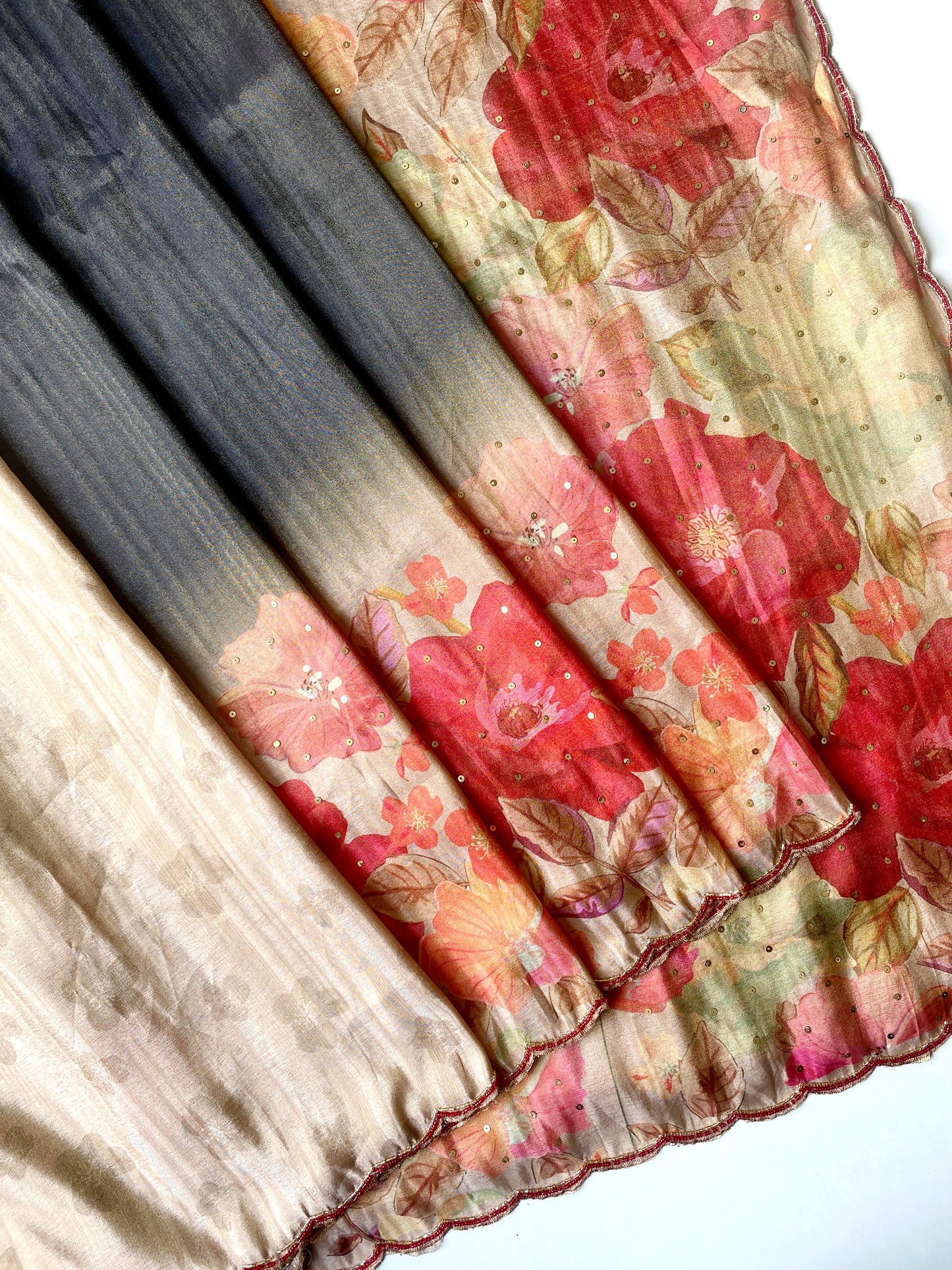 Pure shimmer Dola soft silk saree