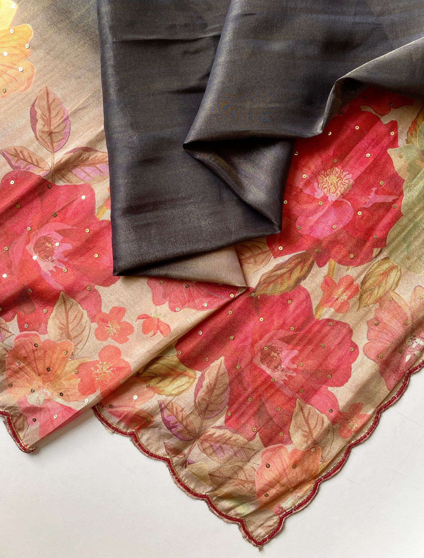 Pure shimmer Dola soft silk saree