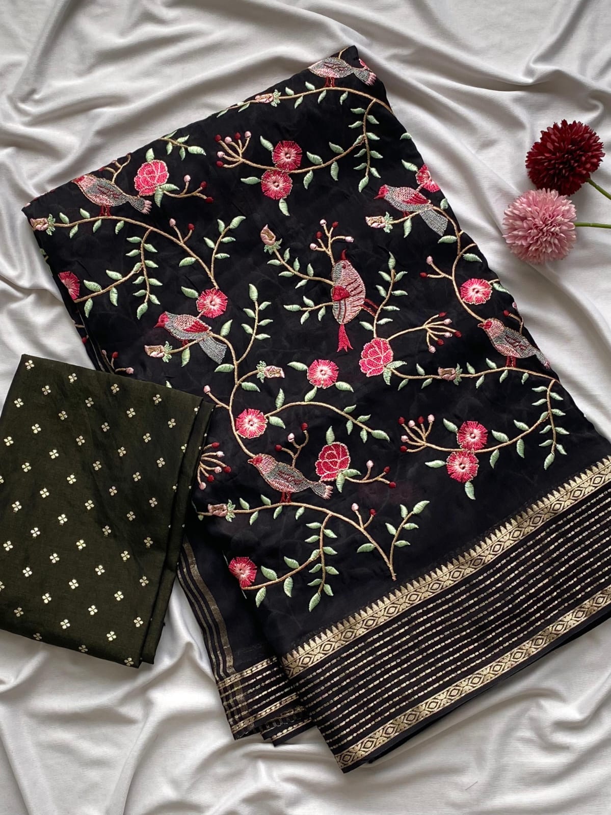 Premium silk saree with embroidery